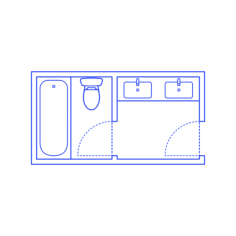 Layouts Bathrooms Primary Split 1 Wall Outline Drawing Svg Vector, Free Vectors File